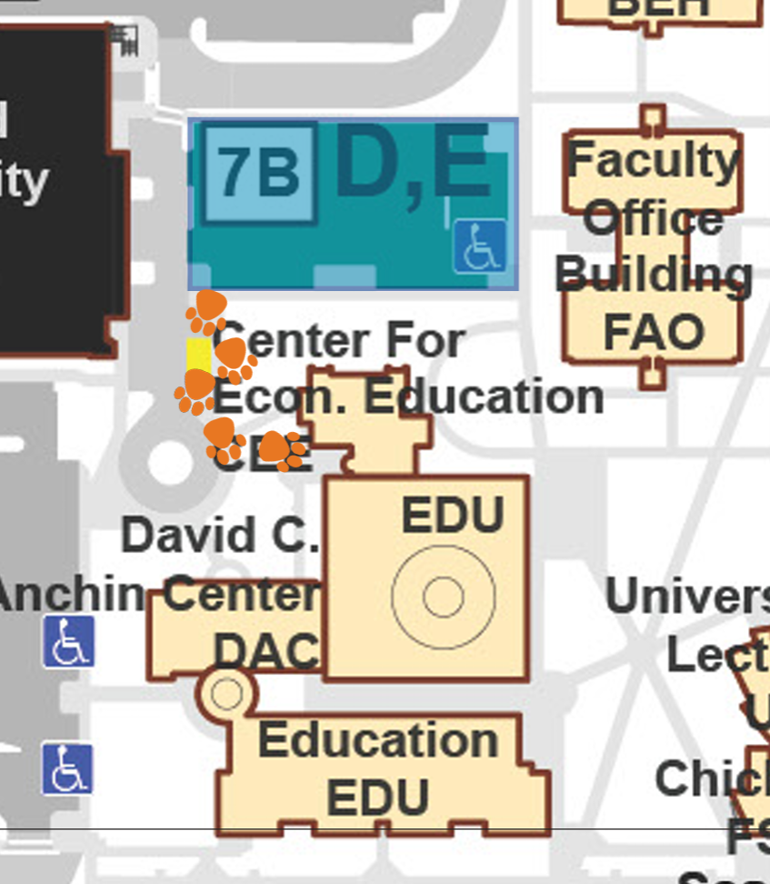 Walking path from parking to Education Building