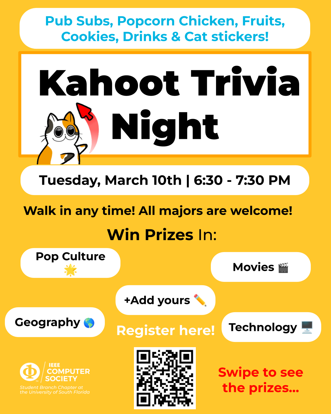 Kahoot Trivia Night for Prizes & Free Food