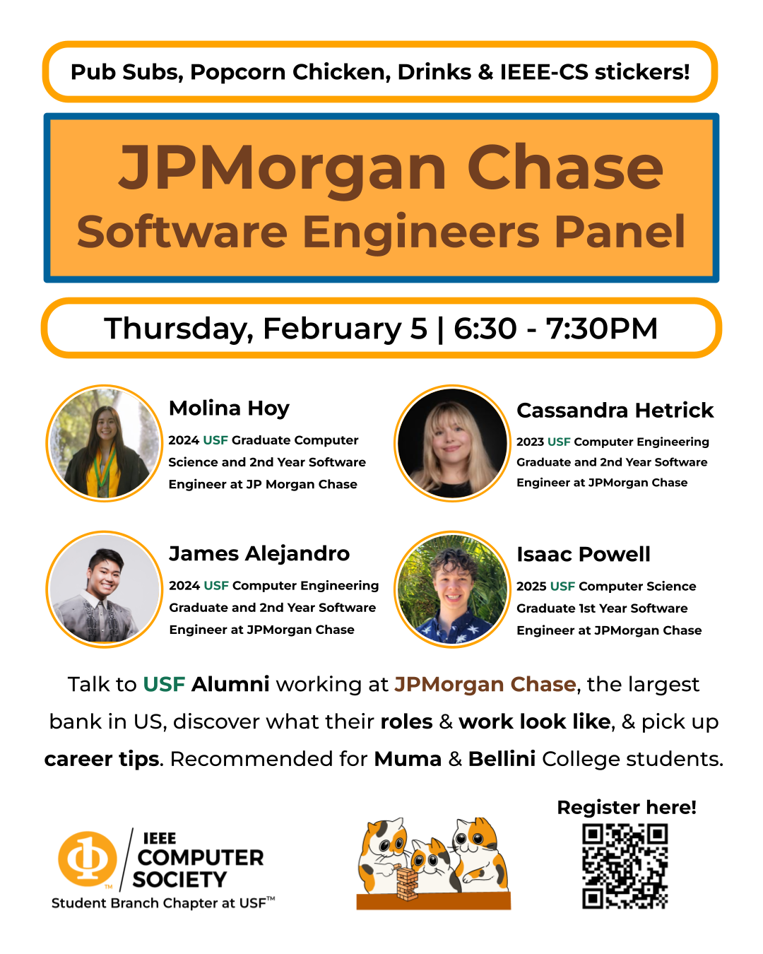 JPMorgan Chase Software Engineers Panel: Day in the Life + Career Tips from USF Alumni!